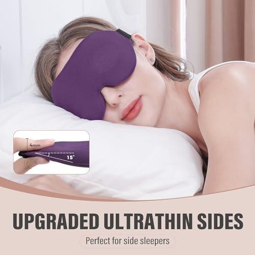 YIVIEW Schlafmaske für Seitenschläfer – 3D-Augenmaske mit vollständiger Lichtblockierung, weich und atmungsaktiv, Null-Druck-Nachtblindfold für Damen und Herren
