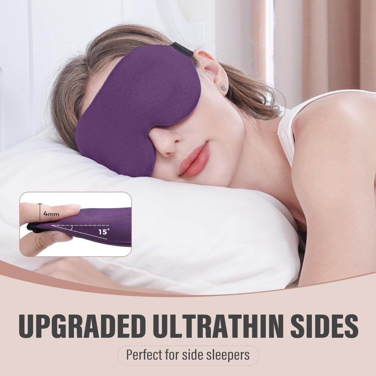 YIVIEW Schlafmaske für Seitenschläfer – 3D-Augenmaske mit vollständiger Lichtblockierung, weich und atmungsaktiv, Null-Druck-Nachtblindfold für Damen und Herren