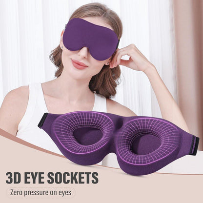 YIVIEW Schlafmaske für Seitenschläfer – 3D-Augenmaske mit vollständiger Lichtblockierung, weich und atmungsaktiv, Null-Druck-Nachtblindfold für Damen und Herren