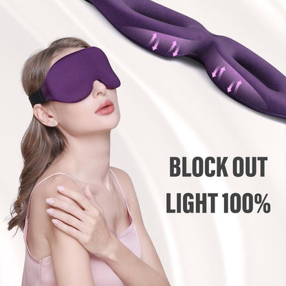 YIVIEW Schlafmaske für Seitenschläfer – 3D-Augenmaske mit vollständiger Lichtblockierung, weich und atmungsaktiv, Null-Druck-Nachtblindfold für Damen und Herren