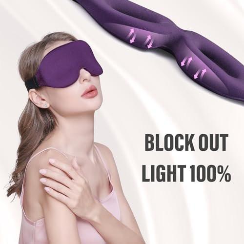 YIVIEW Schlafmaske für Seitenschläfer – 3D-Augenmaske mit vollständiger Lichtblockierung, weich und atmungsaktiv, Null-Druck-Nachtblindfold für Damen und Herren