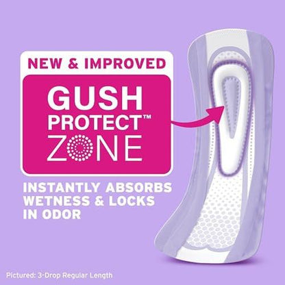 Poise Ultra Thin Inkontinenz- & Wochenbett-Einlagen bei Blasenschwäche, 3 Tropfen leichte Saugstärke, reguläre Länge, 28 Stück (Verpackung kann variieren)