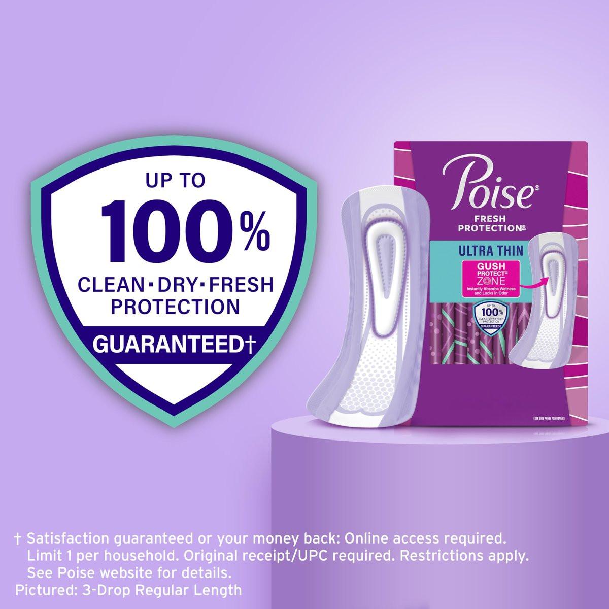 Poise Ultra Thin Inkontinenz- & Wochenbett-Einlagen bei Blasenschwäche, 3 Tropfen leichte Saugstärke, reguläre Länge, 28 Stück (Verpackung kann variieren)