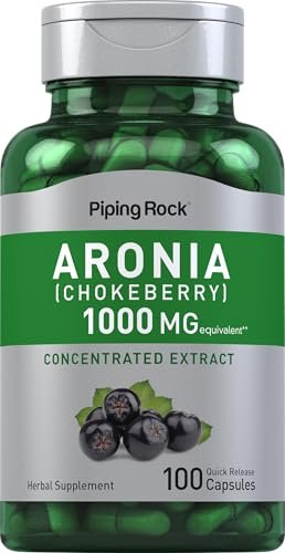 Piping Rock Aronia Beeren Kapseln | 100 Kapseln | Aroniaextrakt | Nahrungsergänzungsmittel Konzentrat | Non-GMO, Glutenfrei