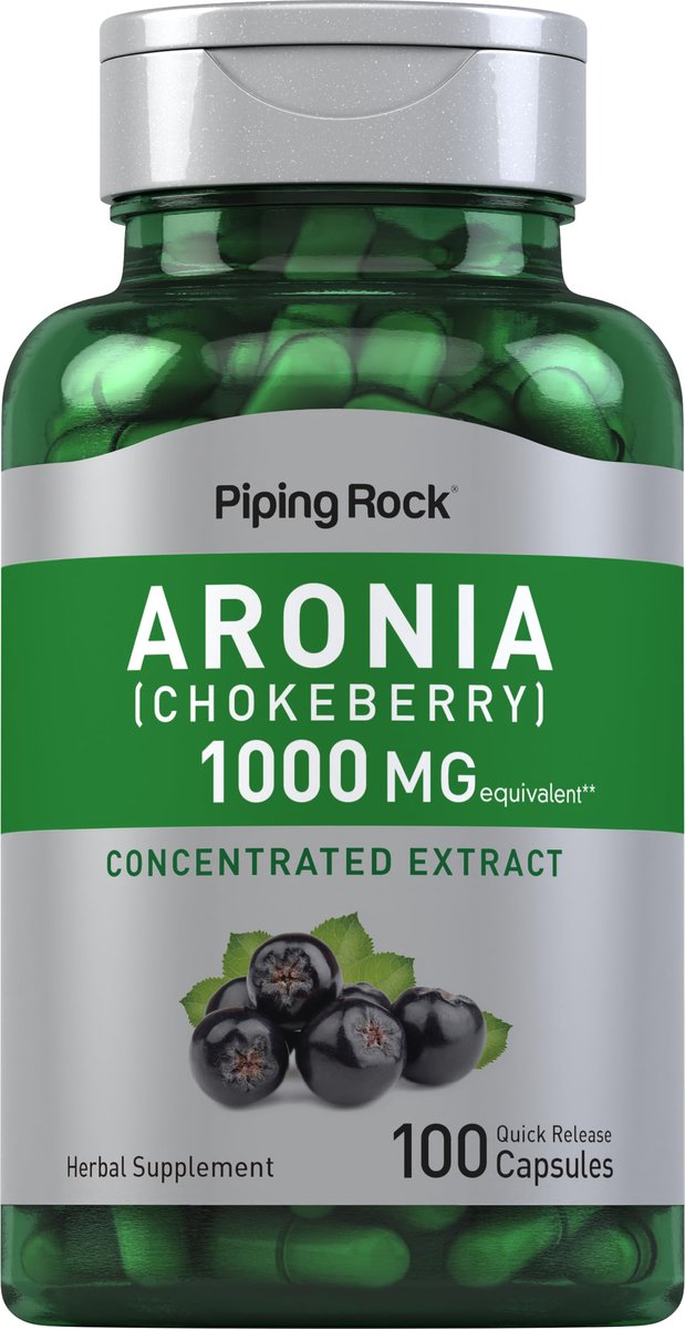 Piping Rock Aronia Beeren Kapseln | 100 Kapseln | Aroniaextrakt | Nahrungsergänzungsmittel Konzentrat | Non-GMO, Glutenfrei