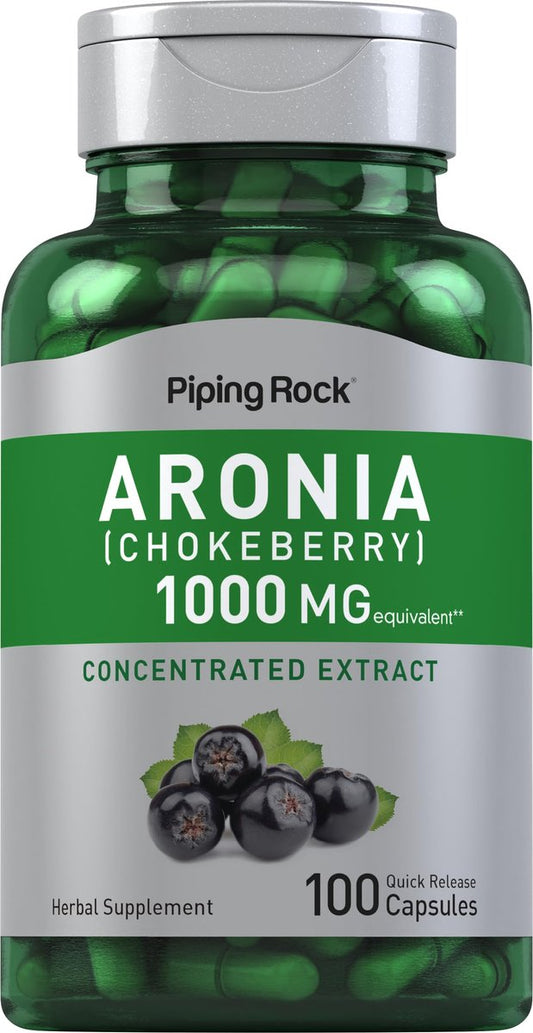 Piping Rock Aronia Beeren Kapseln | 100 Kapseln | Aroniaextrakt | Nahrungsergänzungsmittel Konzentrat | Non-GMO, Glutenfrei