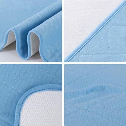 Bettunterlage 34'' x 76'', rutschfeste waschbare Inkontinenzauflage und Matratzenschutz, wasserdichtes Betttuch für Bettnässen, Unterlage für Erwachsene, Blau