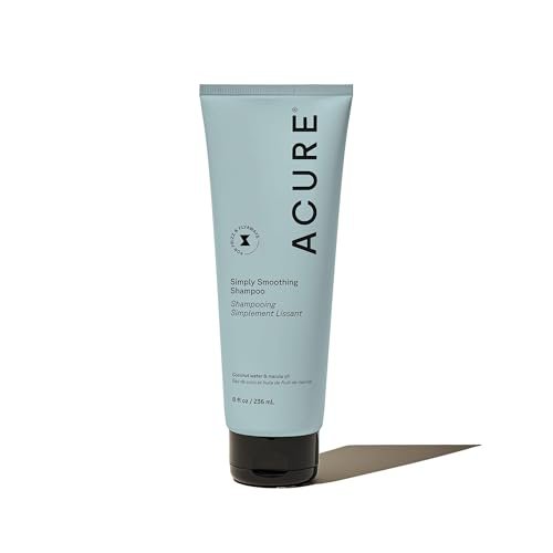 Acure Simply Smoothing Shampoo – Feuchtigkeitsspendendes Anti-Frizz Shampoo für Frauen & Männer, pflegt und macht trockenes, strapaziertes Haar geschmeidig mit Kokoswasser, vegan, parabenfrei, sulfatfrei – 236 ml