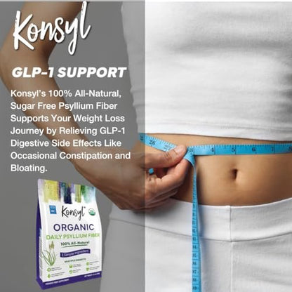 Konsyl USDA Bio-Flohsamenschalenpulver – 340g, 60 Portionen, ungesüßt, löslicher Ballaststoff für Verdauung und Darmgesundheit, zuckerfrei, keto- und veganfreundlich