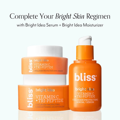Bliss Bright Idea Vitamin C Augencreme – Anti-Aging Behandlung, Reduziert feine Linien, Strafft & Hydratisiert, 3-O-Ethylascorbinsäure, Tripeptid & Süßholzwurzel, 15 ml