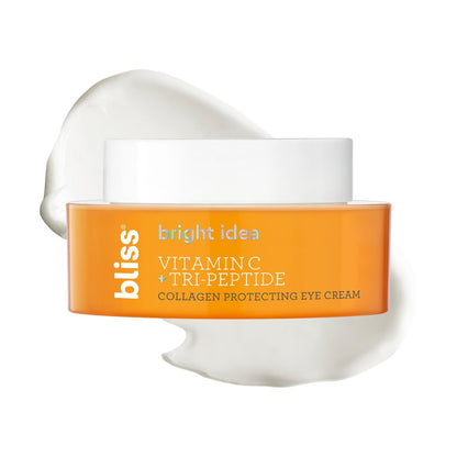 Bliss Bright Idea Vitamin C Augencreme – Anti-Aging Behandlung, Reduziert feine Linien, Strafft & Hydratisiert, 3-O-Ethylascorbinsäure, Tripeptid & Süßholzwurzel, 15 ml