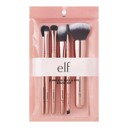 e.l.f. Flawless Face Kit – 6-teiliges Pinselset für Gesicht, Augen und Brauen – Vegan & tierversuchsfrei