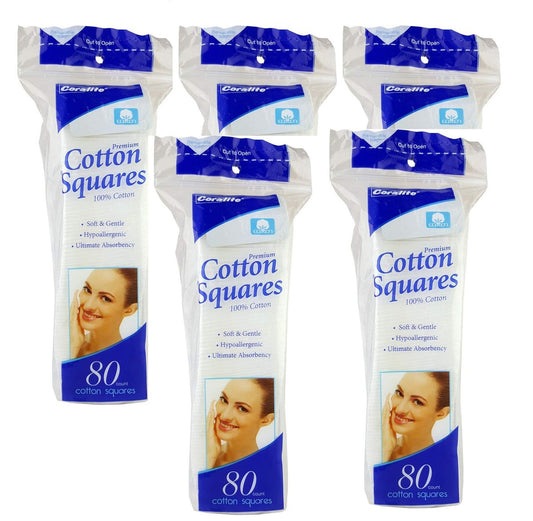 Premium Cotton Squares 100% Baumwollpads (400 Stück) – Sanfte Hautpflege