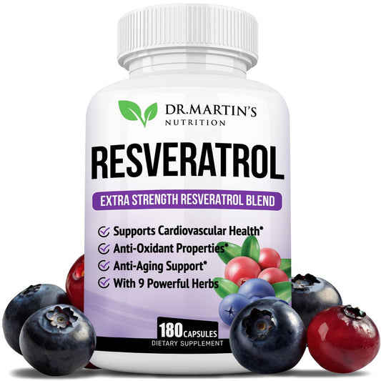 Extra Starkes Resveratrol 1568 mg – 180 Kapseln – 3 Monate Vorrat | Antioxidans Nahrungsergänzungsmittel | Natürliche Trans-Resveratrol-Pillen | Für Anti-Aging, Herzgesundheit, Immunsystem & Gehirnfunktion