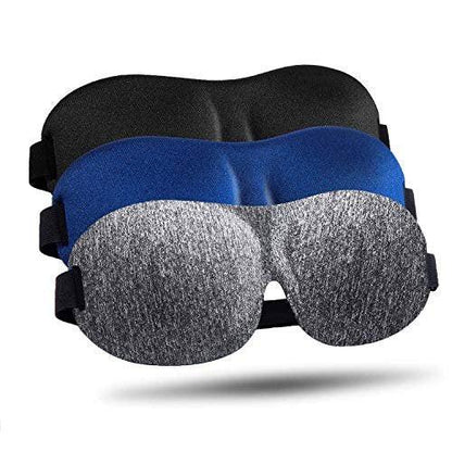 LKY DIGITAL Schlafmaske für Seitenschläfer 3er-Pack, 3D Augenmaske zum Schlafen, Schlafbrille für Männer Frauen - Grau, Blau & Schwarz