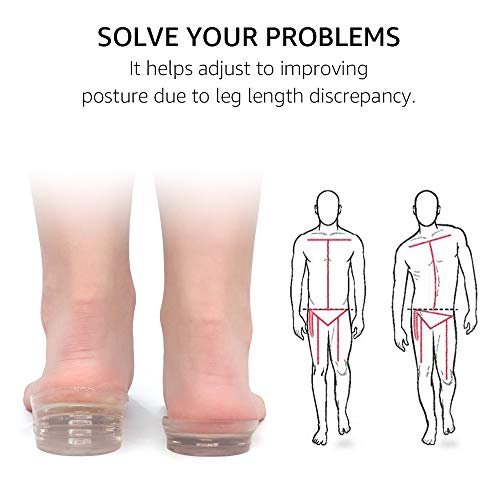 Dr.Foot Verstellbare 5-lagige Höhenverstellbare Einlegesohlen, Silikon-Fersenkissen-Einlagen für Damen und Herren, Gel-Fersenerhöhung für Beinlängendifferenz
