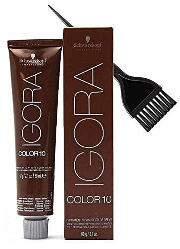 Schwarzköpf IGORA COLOR10 Permanente Haarfarbe Creme 10 Minuten (mit Sleek Tint Brush) Farbe 7-12 Mittel Aschig Smokey Blond