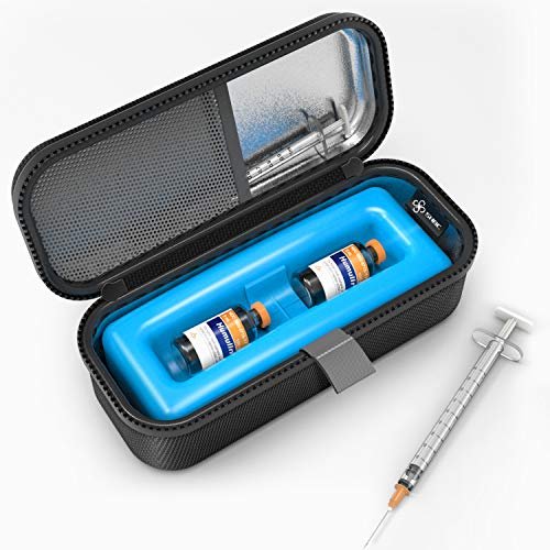 SHBC Medizinische Kühlbox für Insulinfläschchen – Reiseetui für Diabetiker mit Kühlpack, TSA-geprüft, Schwarz