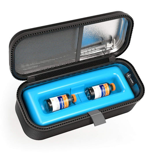 SHBC Medizinische Kühlbox für Insulinfläschchen – Reiseetui für Diabetiker mit Kühlpack, TSA-geprüft, Schwarz