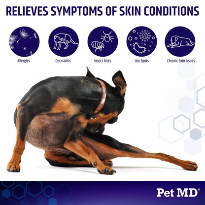 Pet MD Hydrocortison-Spray für Hunde, Katzen und Pferde – Juckreizlinderung & Hot-Spot-Behandlung bei trockener, juckender Haut, Allergien und Dermatitis – Reduziert oberflächliche Entzündungen – 118 ml