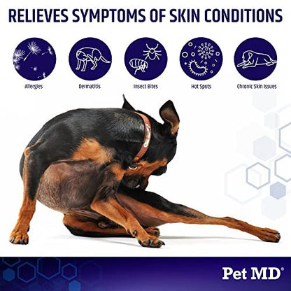 Pet MD Hydrocortison-Spray für Hunde, Katzen und Pferde – Juckreizlinderung & Hot-Spot-Behandlung bei trockener, juckender Haut, Allergien und Dermatitis – Reduziert oberflächliche Entzündungen – 118 ml