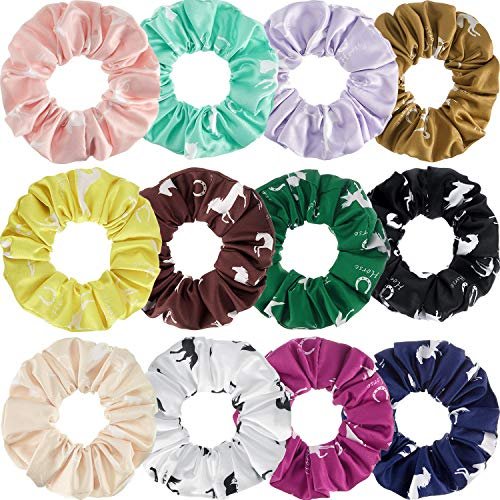 12 Stück Pferde-Haargummis Bulk – Seidige Satin-Haarbänder für Frauen, Cowgirl-Geschenke, Reiter-Geschenke, Party-Gefälligkeiten