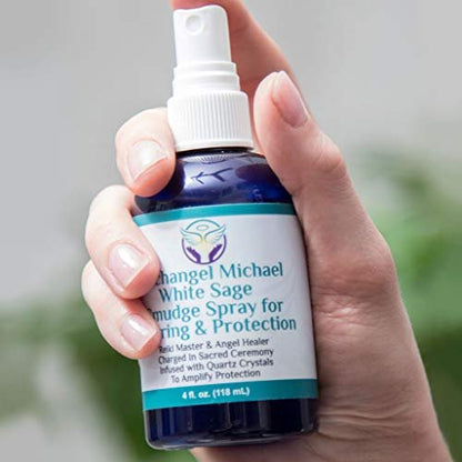 Heal the Masses Weißer Salbei Spray: Smudge Spray für Reinigung und Schutz – Rauchfreies Flüssig-Smudging mit Quarzkristallen – Negativität lösender Reinigungsnebel – 118 ml