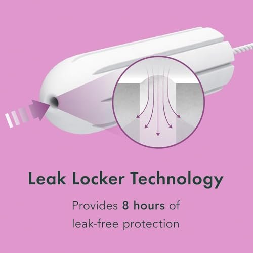 Rael Tampons mit Applikator, Bio-Baumwollkern, Super Saugfähigkeit, BPA-frei, Leak Locker Technologie, unparfümiert, chlorfrei (36 Stück, Super)