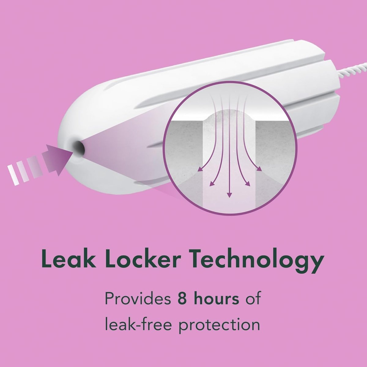 Rael Tampons mit Applikator, Bio-Baumwollkern, Super Saugfähigkeit, BPA-frei, Leak Locker Technologie, unparfümiert, chlorfrei (36 Stück, Super)
