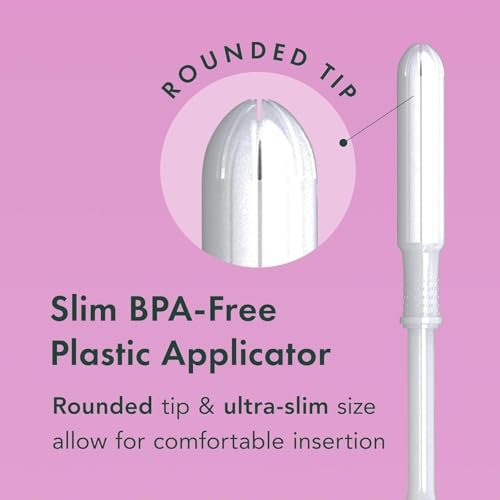 Rael Tampons mit Applikator, Bio-Baumwollkern, Super Saugfähigkeit, BPA-frei, Leak Locker Technologie, unparfümiert, chlorfrei (36 Stück, Super)