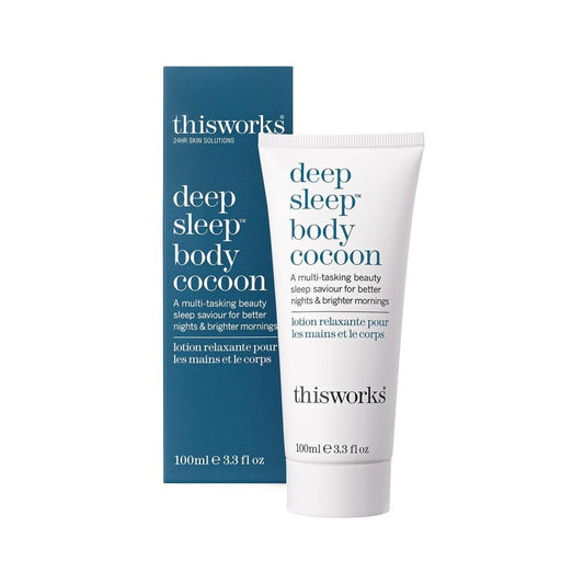 THISWORKS Deep Sleep Body Cocoon – Feuchtigkeitsspendende Körperlotion mit Lavendel, Kamille & Vetiver – Beruhigende Nachtpflege für trockene Haut, fördert Entspannung & besseren Schlaf – 100 ml