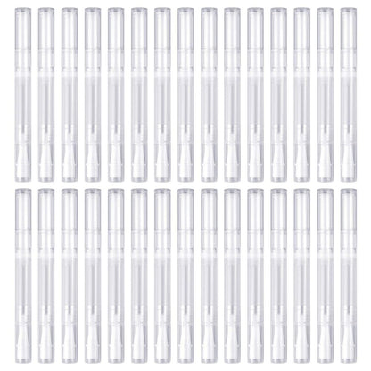 Awpeye 30er-Pack 3 ml Transparente Twist-Stifte, leere Nagelöl-Stiftbürsten, kosmetische Lipgloss-Behälter-Applikatoren