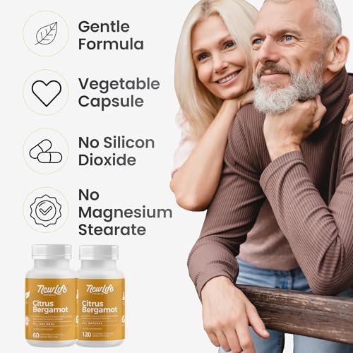 NewLife Naturals Citrus Bergamot Supplement 500 mg – Herzgesundheit & Wohlbefinden – Reiner Extrakt – 60 vegane Kapseln