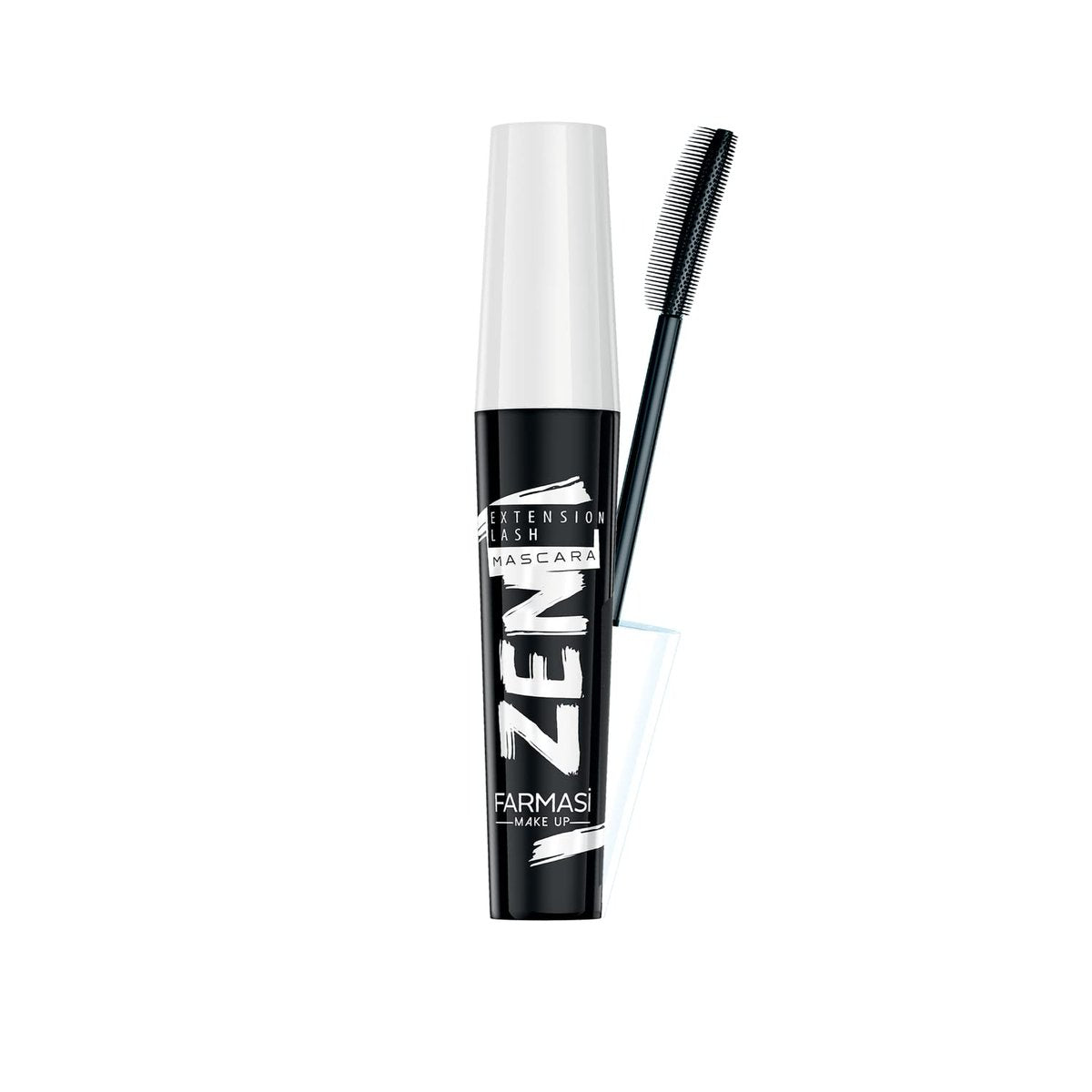 FARMASi Zen Extension Lash Mascara – verlängernde & volumenverstärkende Wimperntusche, klumpenfreie Definition, wischfester Halt, Silikonbürste für getrennte, vollere Wimpern, tiefstes Schwarz, 0,27 fl oz