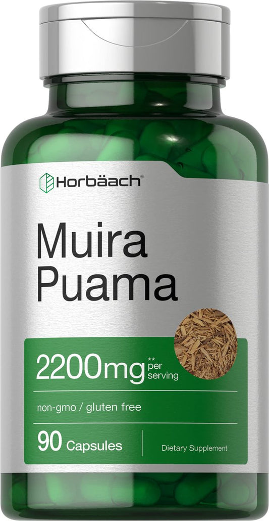 Horbäach Muira Puama Wurzelextrakt | 90 Kapseln | Non GMO, Glutenfrei