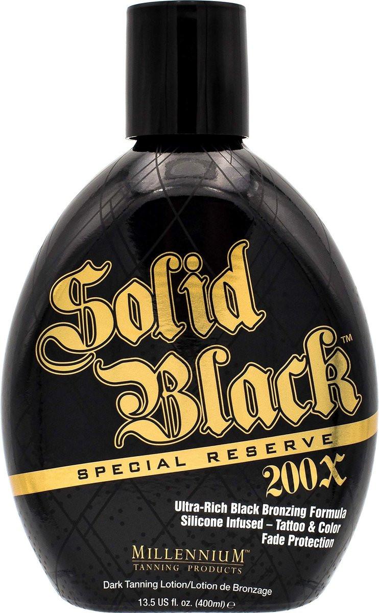 Millennium Solid Black Special Reserve 200X Bräunungslotion – Indoor & Outdoor mit fortschrittlichem Silikon-Bronzer, Tattoo-Schutz – Bräunungslotion für Männer & Frauen – 13,5 oz