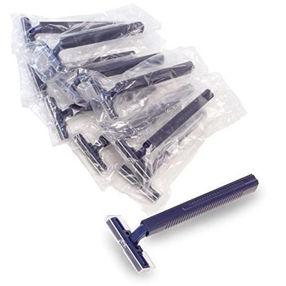 Freshscent 144er Pack Einwegrasierer mit Klingen, einzeln verpackt, mit transparenter Schutzkappe, Unisex, Großpackung