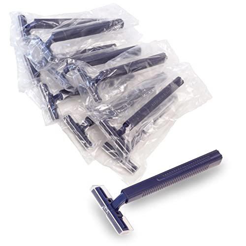 Freshscent 144er Pack Einwegrasierer mit Klingen, einzeln verpackt, mit transparenter Schutzkappe, Unisex, Großpackung
