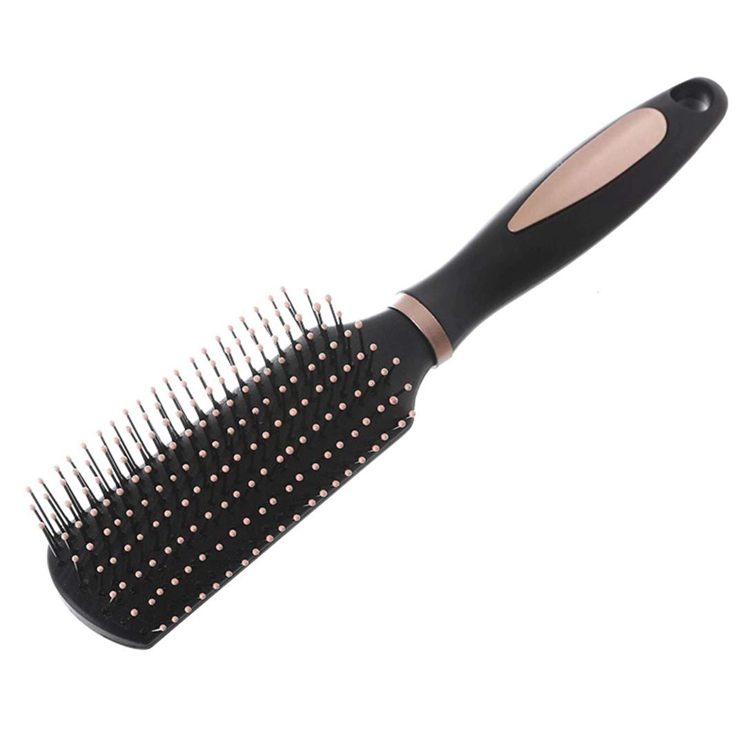 RN BEAUTY Antistatische Massage-Haarbürste für Damen und Herren, Erwachsene und Kinder – Nylonborsten, rechteckig, für alle Haartypen nass oder trocken, zum Föhnen und Entwirren (Roségold)