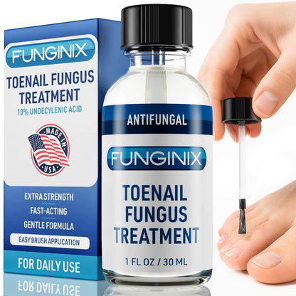 FUNGINIX Pilzbehandlung – Nagelpilz, Zehenpilz, Fußpilz Lösung – Hergestellt in den USA – Extra Stärke (1 Flasche)