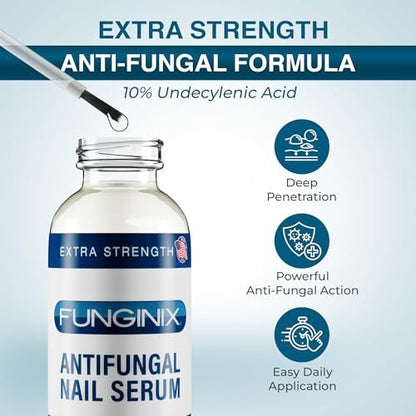 FUNGINIX Pilzbehandlung – Nagelpilz, Zehenpilz, Fußpilz Lösung – Hergestellt in den USA – Extra Stärke (1 Flasche)