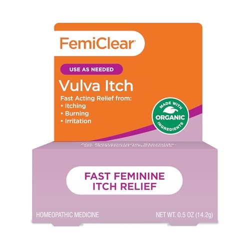 FemiClear Vaginale Juckreizlinderung – Schnelle Linderung bei äußerem Juckreiz – Hergestellt mit natürlichen & Bio-Inhaltsstoffen – 0,5 oz Tube