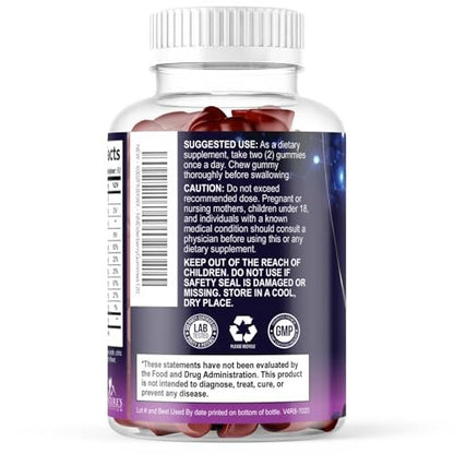 Holunderbeeren Gummis - 3-fach Stärke Schwarzer Holunder Immununterstützung mit Vitamin C, D3 und Zink für Kinder & Erwachsene, Immun-Gummis, Schwarze Holunderbeeren Vitamine - 120 Gummis