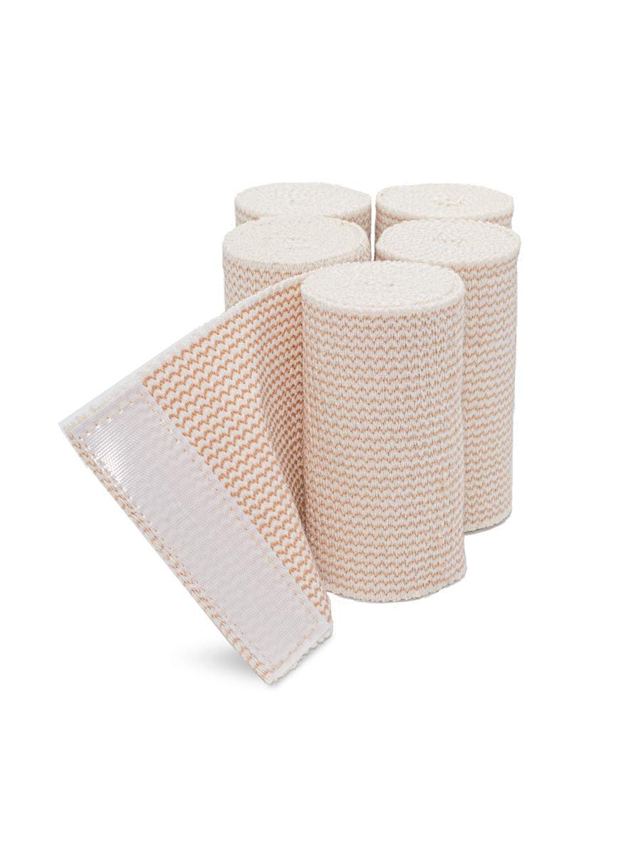 Hospora Dicke, Latexfreie Kompressions-Elastikbinde aus Baumwolle (10 cm, 5 Rollen)