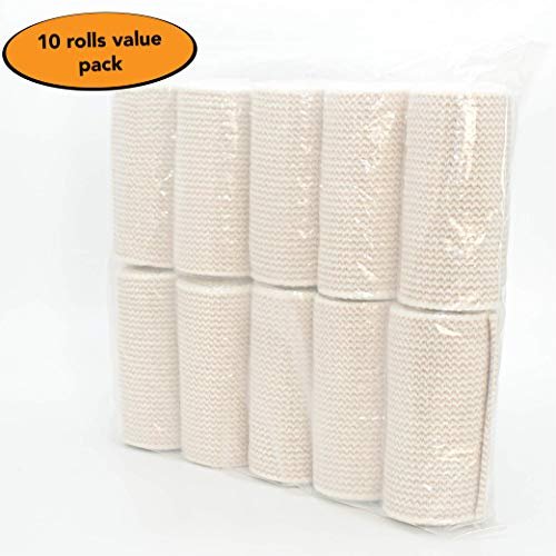 Hospora Dicke Latexfreie Kompressions-Baumwoll-Elastikbinde (15 cm, 5 Rollen)