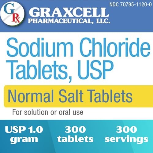 Natriumchlorid-Tabletten 1g | Elektrolytsalz bei POTS-Syndrom und Dysautonomie | Schnelle Rehydrierung | 300 Tabletten | Hergestellt in den USA