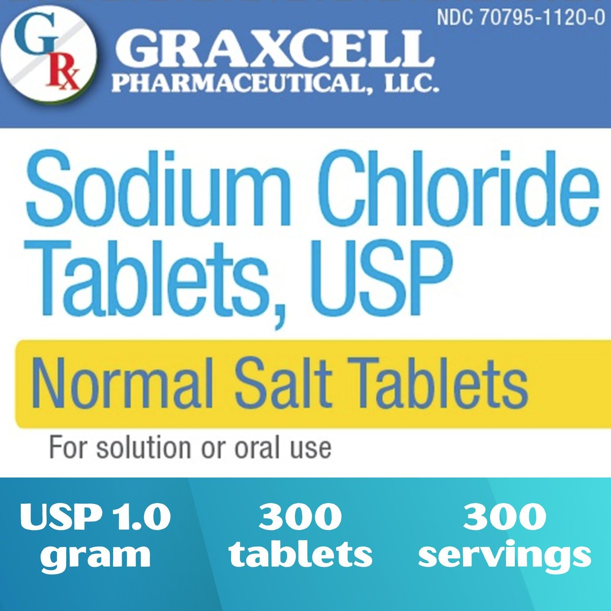 Natriumchlorid-Tabletten 1g | Elektrolytsalz bei POTS-Syndrom und Dysautonomie | Schnelle Rehydrierung | 300 Tabletten | Hergestellt in den USA