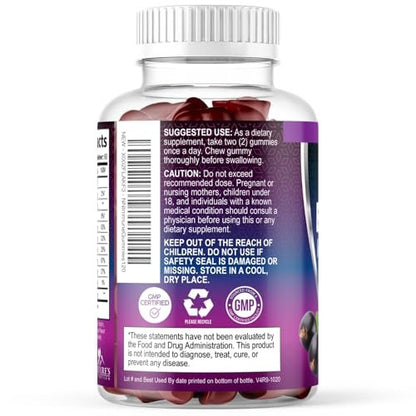 Holunderbeeren Immununterstützung Gummis - 3X Stärke Sambucus Holunder Gummi mit Vitamin C, D3 & Zink - Nature’s Schwarzer Holunder Extrakt - Immununterstützung für Erwachsene & Kinder - 120 Gummis