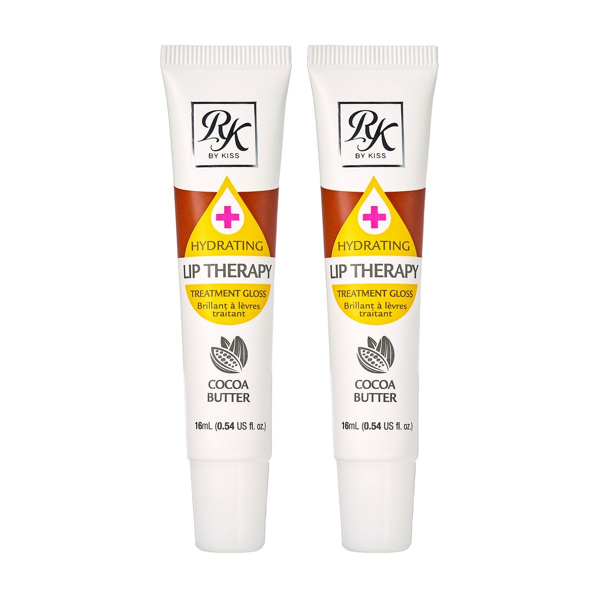 Ruby Kisses Hydrating Lip Therapy Treatment Gloss – Kakaobutter (2er-Pack)
