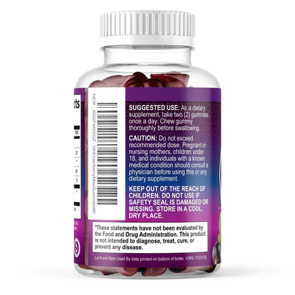Holunder Gummibärchen zur Immununterstützung – Holunderextrakt Sambucus Nigra – Schwarzer Holunder Vitaminpräparat – Natürliche, tägliche Immununterstützung für Kinder & Erwachsene – Leckerer Beerengeschmack – 60 Gummibärchen